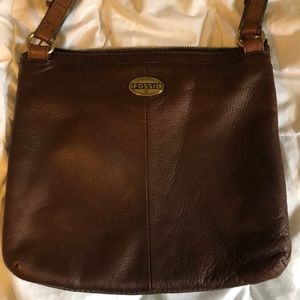 Leather fossil shoulder bag/purse.